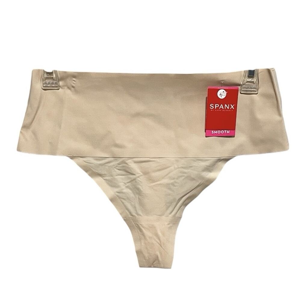Spanx Women Undie-tectable Thong Panties Underwear Size XL Beige Nude Smoothing